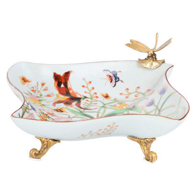 Пепельница фарфоровая с фигуркой стрекозы Dragonfly