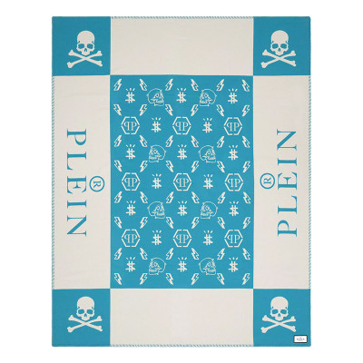 Плед Philipp Plein Plaid Cashmere Skull Blue