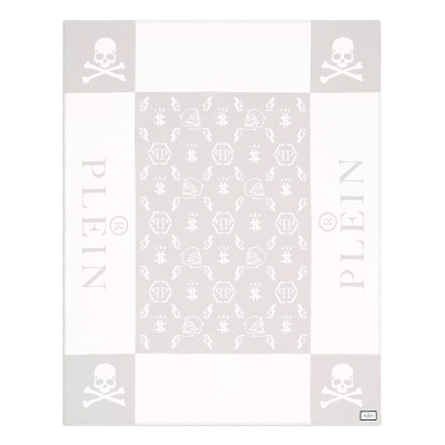 Плед Philipp Plein Plaid Cashmere Skull Grey