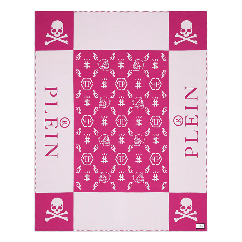 Плед Philipp Plein Plaid Cashmere Skull Pink