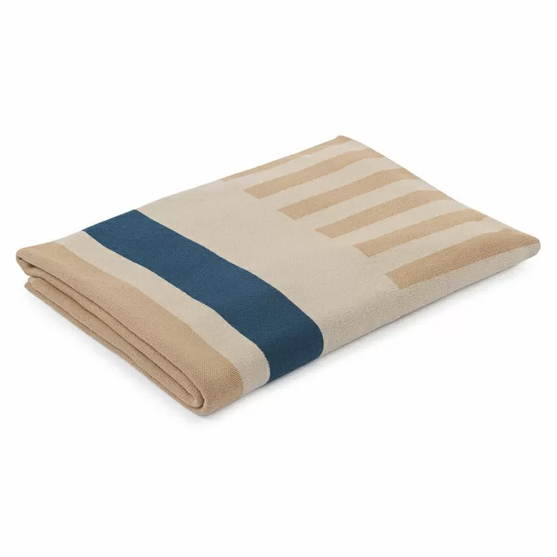 Плед из хлопка с геометрическим рисунком Elan Stripe