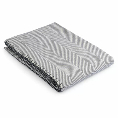 Плед из шерсти мериноса серого цвета 130×180 см Gray Waves