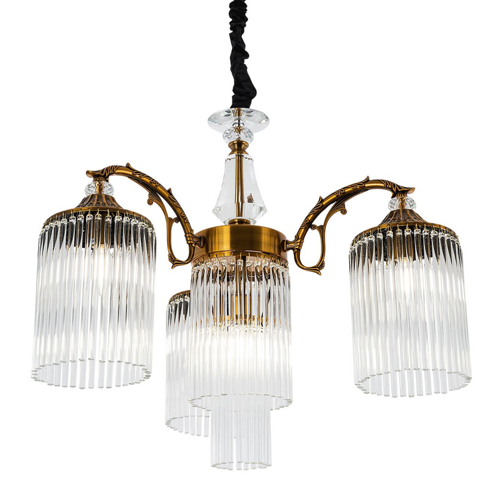 Подвесная люстра с плафонами с виде трубчатых хрустальных подвесок Cadice Chandelier