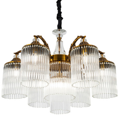 Подвесная люстра с плафонами с виде трубчатых хрустальных подвесок Cadice Chandelier 7