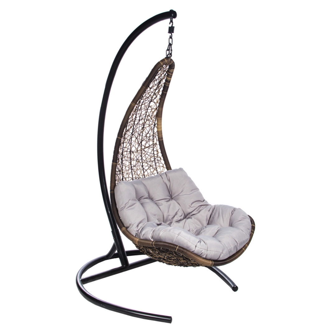 Подвесное уличное кресло Egg Half brown