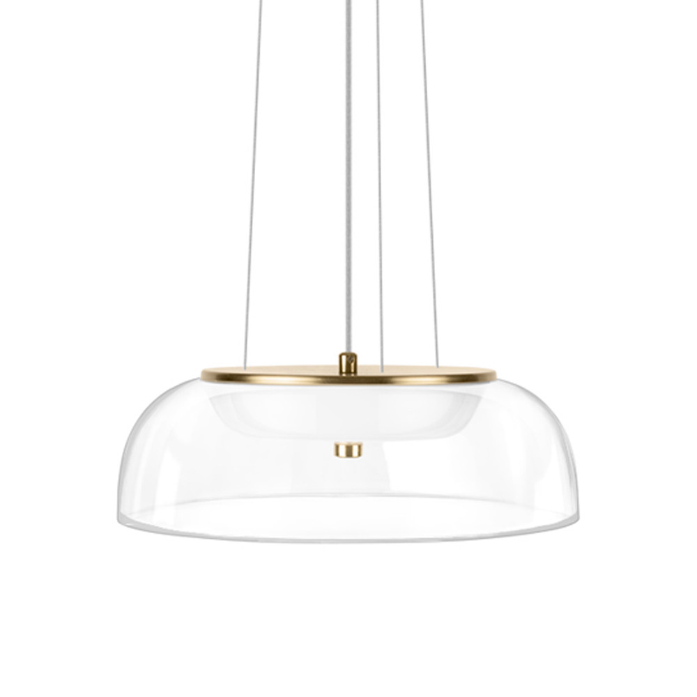 Подвесной светильник с плоским прозрачным стеклянным плафоном Grada Light