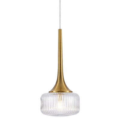 Подвесной светильник Blown Glass с прозрачным рельефным плафоном