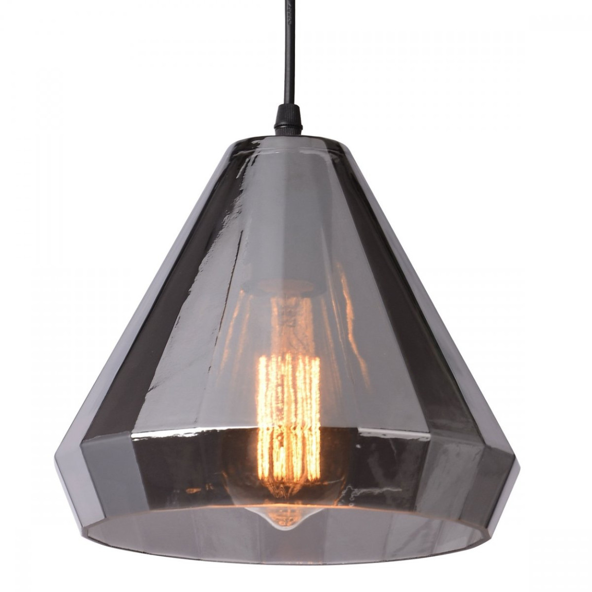 Подвесной светильник faceted cone Smoke glass pendant lamp
