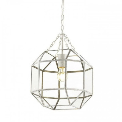 Подвесной светильник Glass & Metal Cage Pendant White