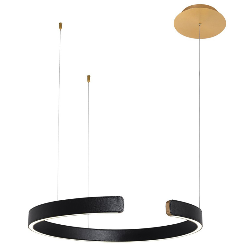 Подвесной светильник Half Ring black leather 60