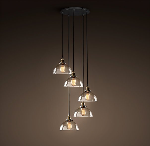 Подвесной светильник Loft Clear Glass SemiSphere Cloche 5