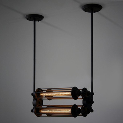 Подвесной светильник Loft Industrial Edison Cage Horizontal Quatro
