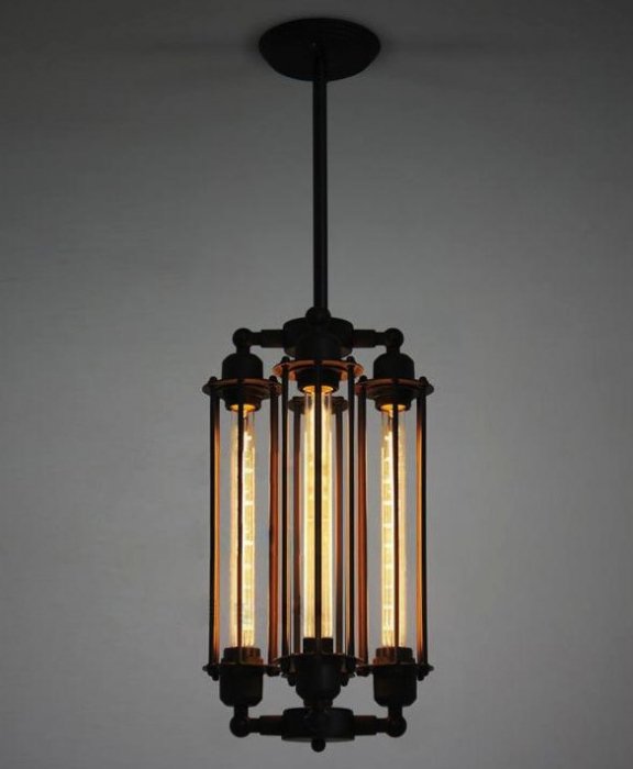 Подвесной светильник Loft Industrial Edison Cage Vertical Quatro