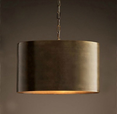 Подвесной светильник Antiqued Metal Drum Pendant lamp Brown