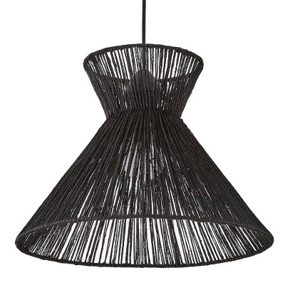 Подвесной светильник Signe Wicker Hemp Black Horn