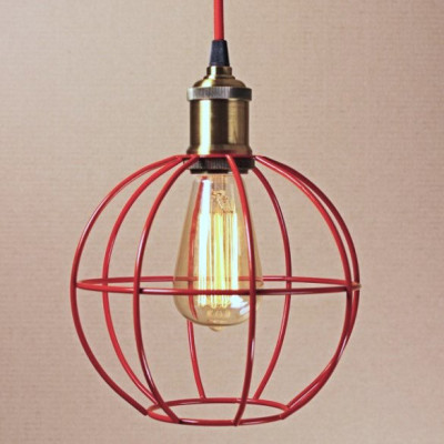 Подвесной светильник Wire Cage Pendant Ball Red