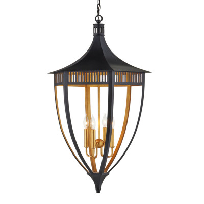 Подвесной светильник в форме фонаря чёрного цвета Black Lantern