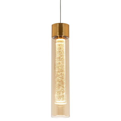 Подвесной светильник золото Sparkling Bubbles Tube Gold Amber Hanging Lamp