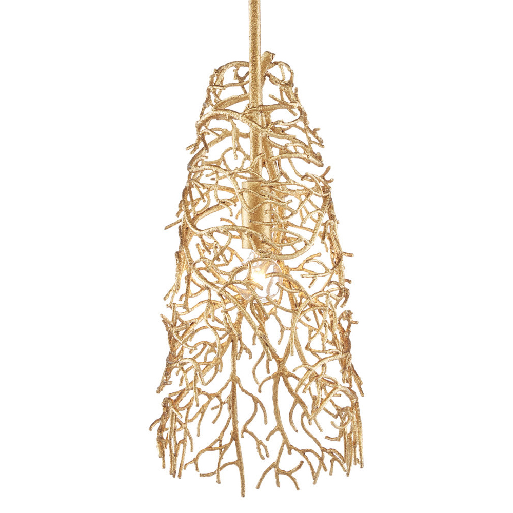Подвесной светильник золотой в виде кораллов Coral Decor