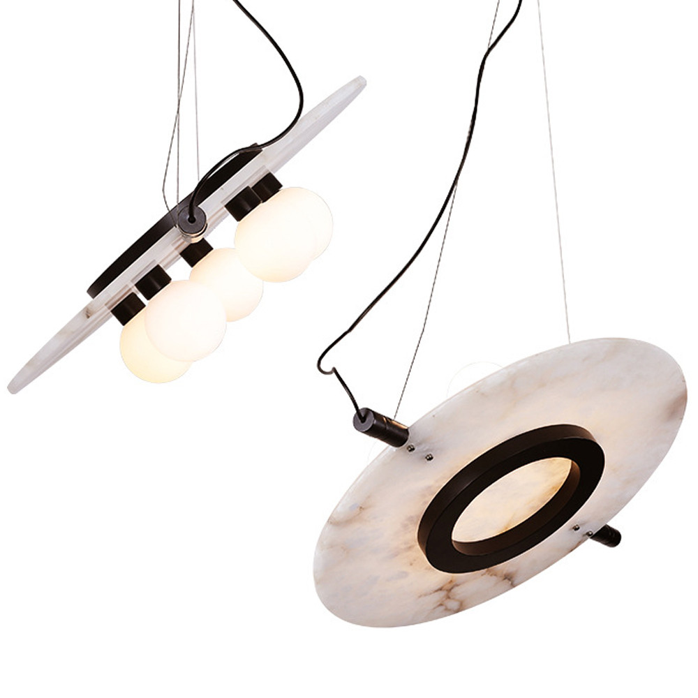 Подвесной светильник из мрамора в форме диска Marble Disc Pendant Light