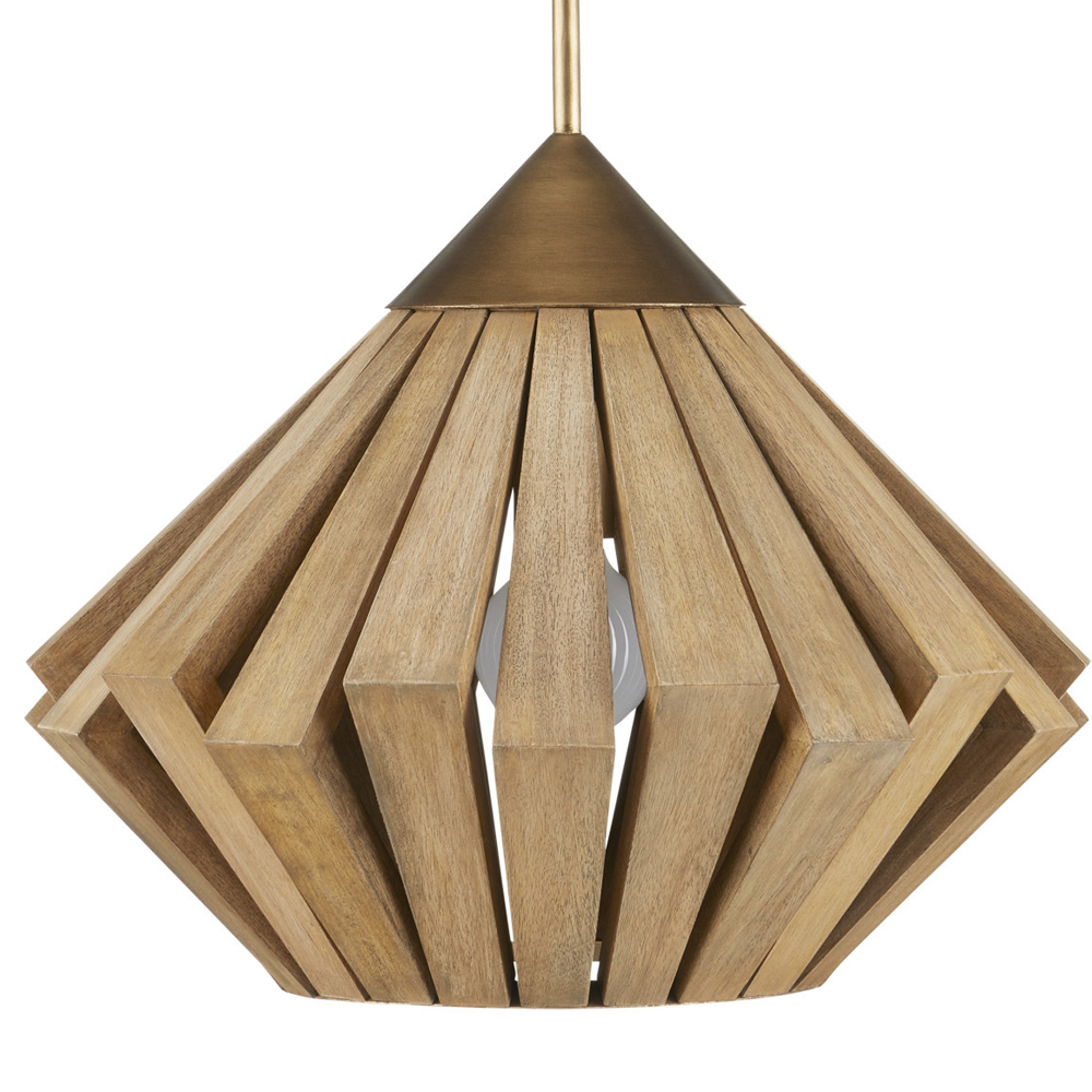 Подвесной светильник из толстых деревянных реек Wooden Slats