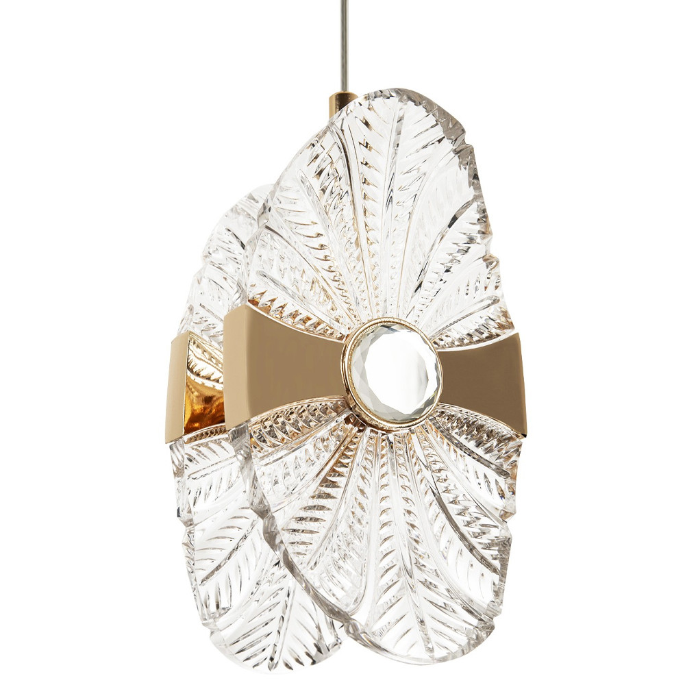 Подвесной светильник из хрусталя Fleuretta Crystal Gold Hanging Lamp