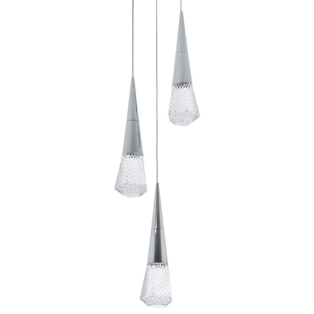 Подвесной светильник капли Acrylic Droplet Trio Chrome Hanging Lamp