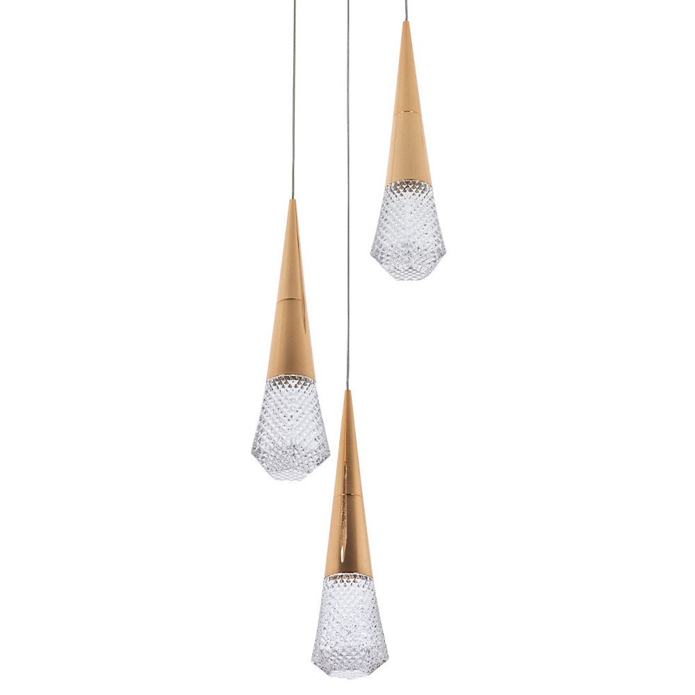 Подвесной светильник капли Acrylic Droplet Trio Gold Hanging Lamp