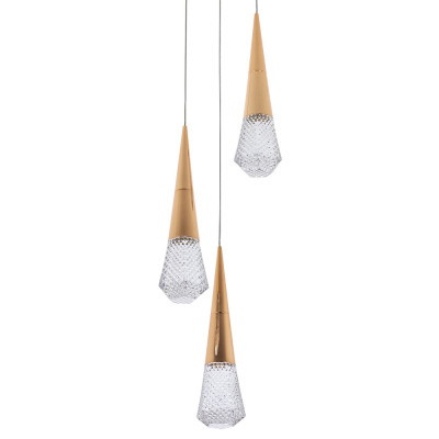 Подвесной светильник капли Acrylic Droplet Trio Gold Hanging Lamp