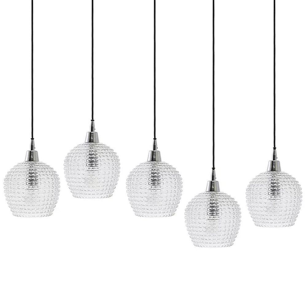 Подвесной светильник каскадный с фактурными стеклянными плафонами Cascade with Relief Lampshades