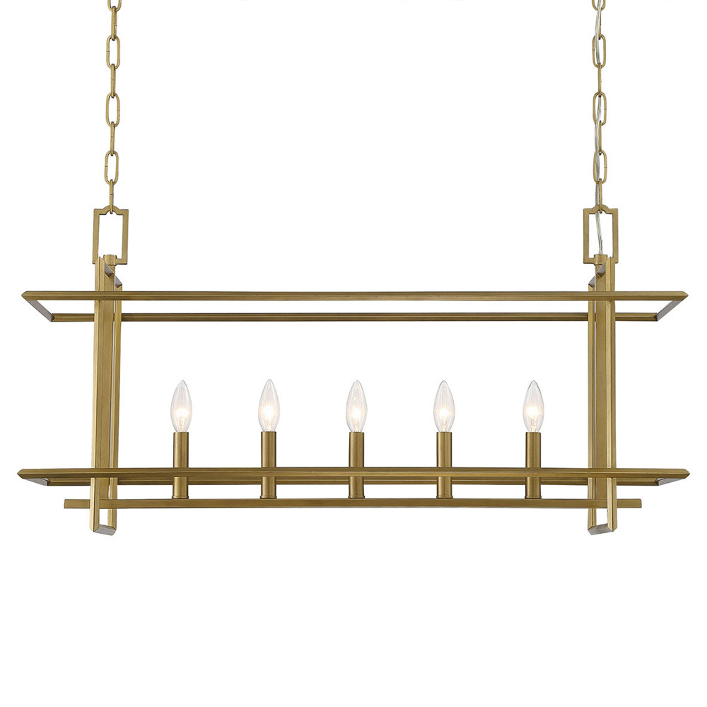 Подвесной светильник прямоугольный 5-ти ламповый Linear Kitchen Light