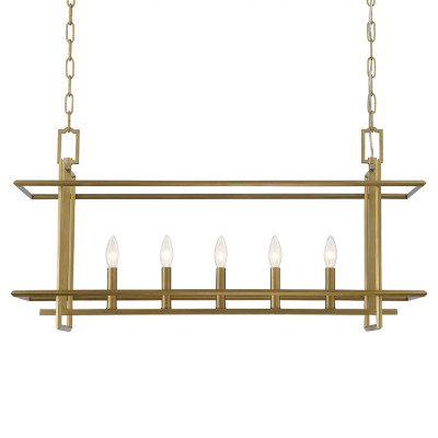 Подвесной светильник прямоугольный 5-ти ламповый Linear Kitchen Light