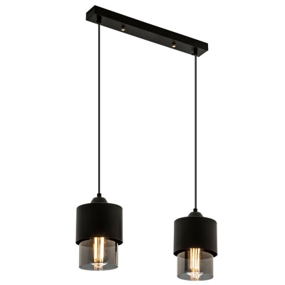 Подвесной светильник с 2-мя плафонами из дымчатого стекла Volta Flos Duo Hanging Lamp