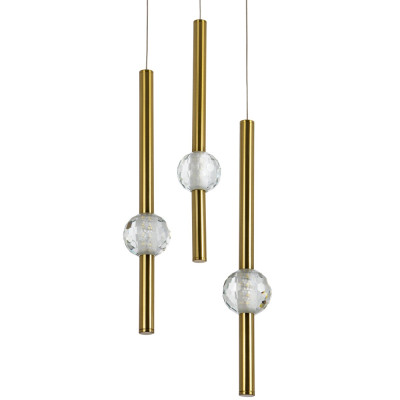 Подвесной светильник с 3-мя плафонами Celestin Spheres Brass Hanging Lamp