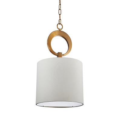 Подвесной светильник с белым плафоном и кольцом в цвете латунь Gold Adjustable Suspension