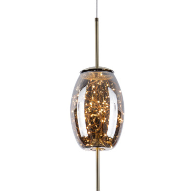 Подвесной светильник с гирляндой внутри стеклянного плафона Garland Glass Hanging Lamp