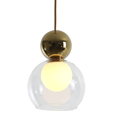 Подвесной светильник с двойным плафоном Flasky Gold Sphere