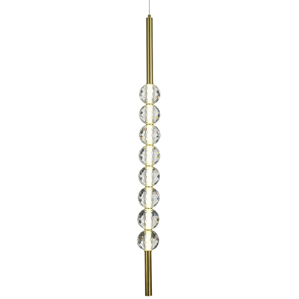 Подвесной светильник с декором из 8-ми хрустальных сфер Celestin Spheres Brass Hanging Lamp