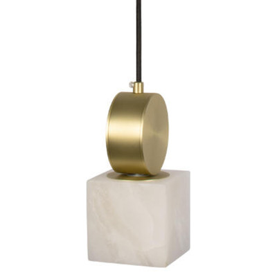 Подвесной светильник с квадратным мраморным плафоном Marble square