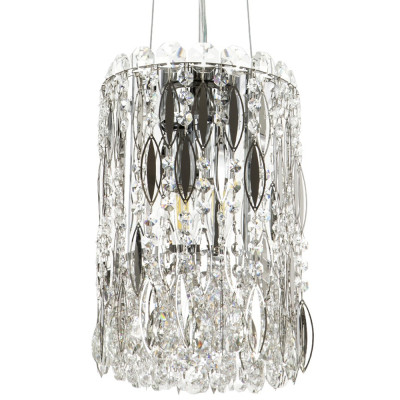 Подвесной светильник с металлическими и хрустальными подвесками Bonnay Crystal Chrome Hanging Lamp
