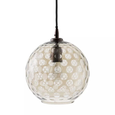Подвесной светильник с плафоном в форме шара из стекла с рельефным узором Glass Pattern Lamp