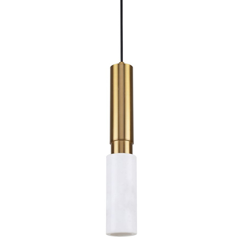 Подвесной светильник с плафоном из белого мрамора Shaw Marble