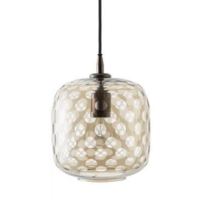 Подвесной светильник с плафоном из стекла с рельефным узором Glass lampshade with Relief Pattern