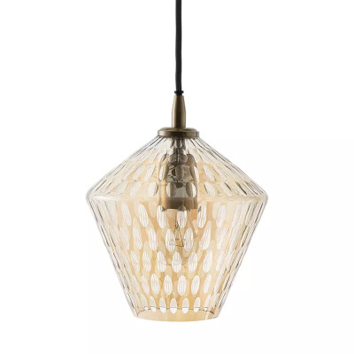Подвесной светильник с плафоном из стекла с рельефным узором Glass Pattern Lamp