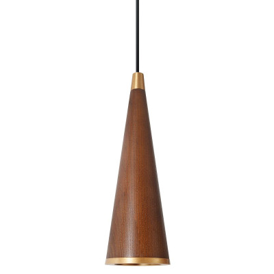 Подвесной светильник с плафоном из темного дерева WOODEN ECO