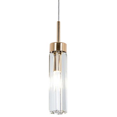 Подвесной светильник с плафоном из хрусталя Fernand Glass Gold Hanging Lamp
