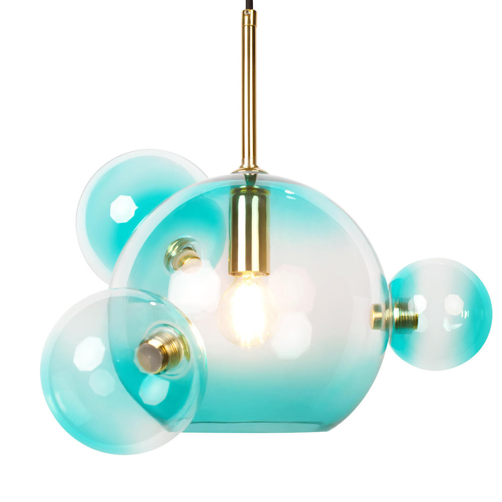 Подвесной светильник с прозрачными стеклянными шарами и золотыми деталями Диаметр 39 Giopato & Coombes