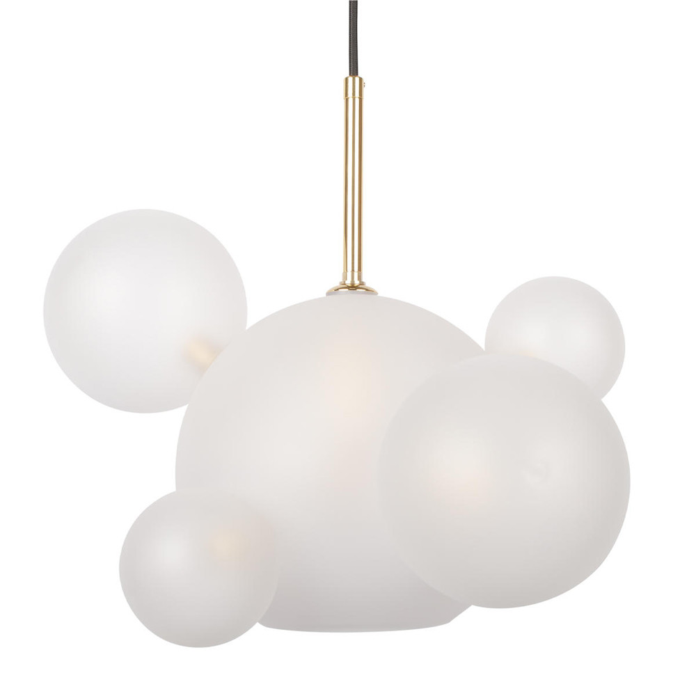 Подвесной светильник с прозрачными стеклянными шарами и золотыми деталями Диаметр 41 Giopato & Coombes