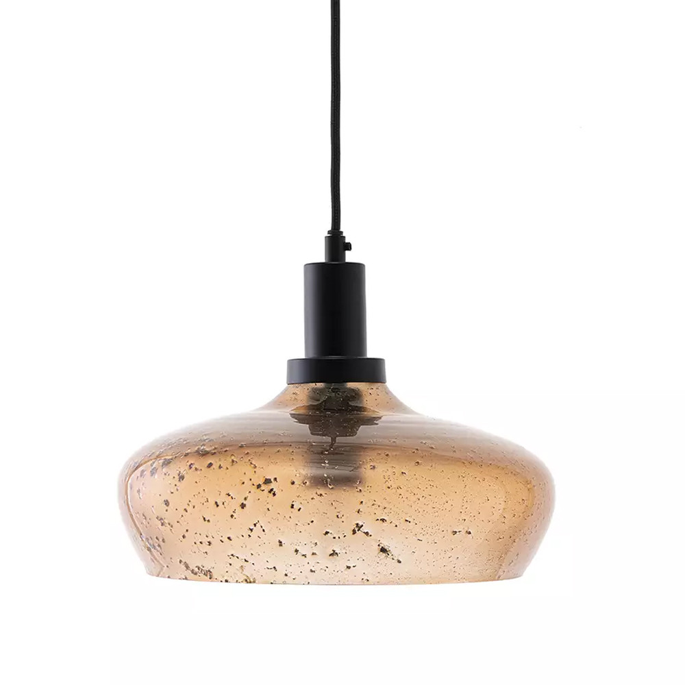 Подвесной светильник с стеклянным фактурным плафоном Glass Textured Lampshade