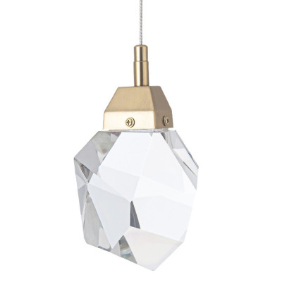 Подвесной светильник с хрустальным плафоном Esme Crystal Brass Hanging lamp